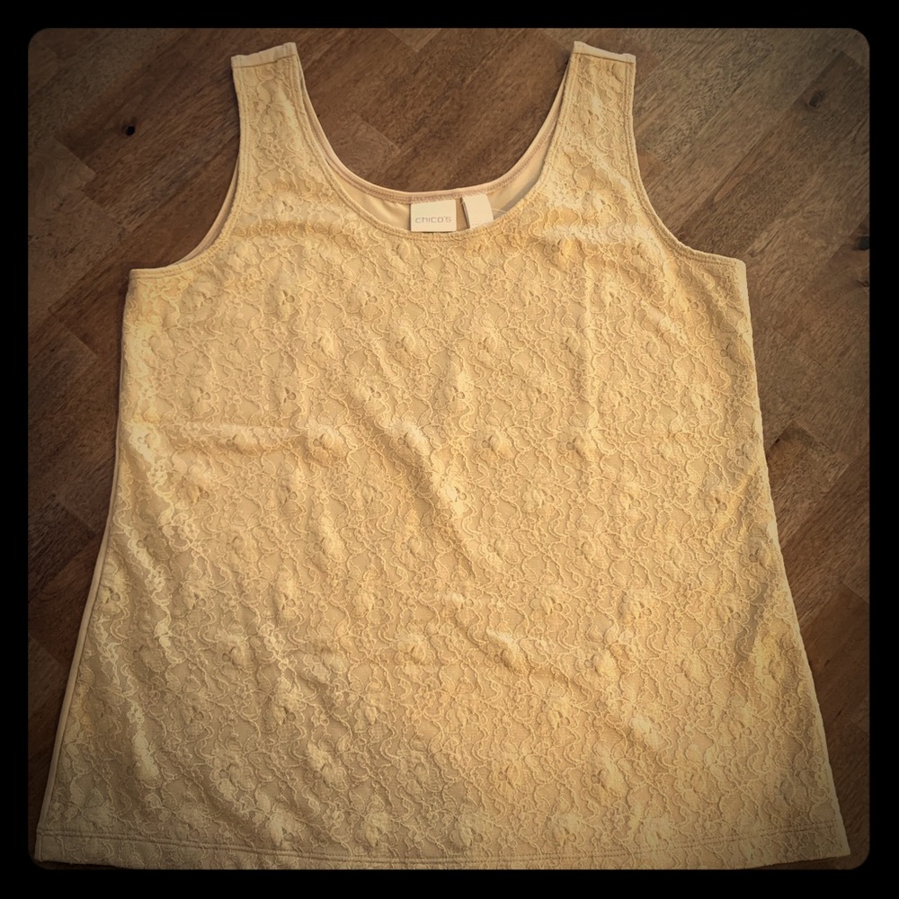 Chico’s Gold Foil Tank 2 NWT
